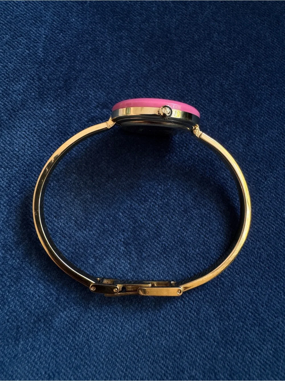 Vintage Gucci 11/12 Change Bezel Gold Pink  Bezel Bangle Quartz Women's Watch